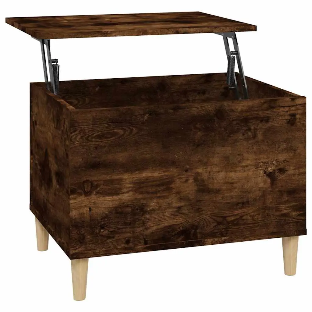 Brown Engineered Wood Coffee Table with Lift Top and Storage Compartment 60x44.5x45cm