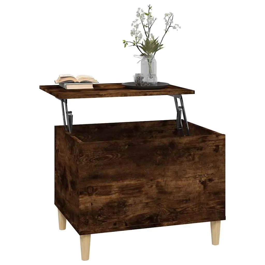 Brown Engineered Wood Coffee Table with Lift Top and Storage Compartment 60x44.5x45cm