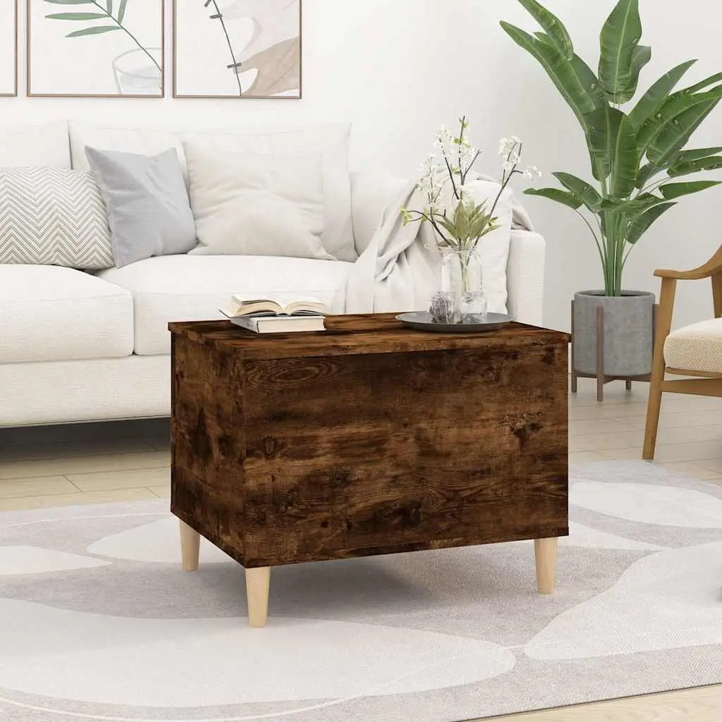 Brown Engineered Wood Coffee Table with Lift Top and Storage Compartment 60x44.5x45cm