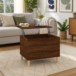Functional Brown Oak Coffee Table for Everyday Use