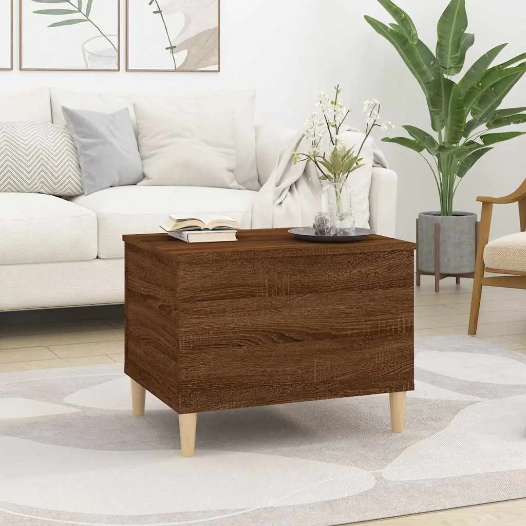 Coffee Table Brown Oak 60x44.5x45cm Lift Top Storage Engineered Wood Furniture