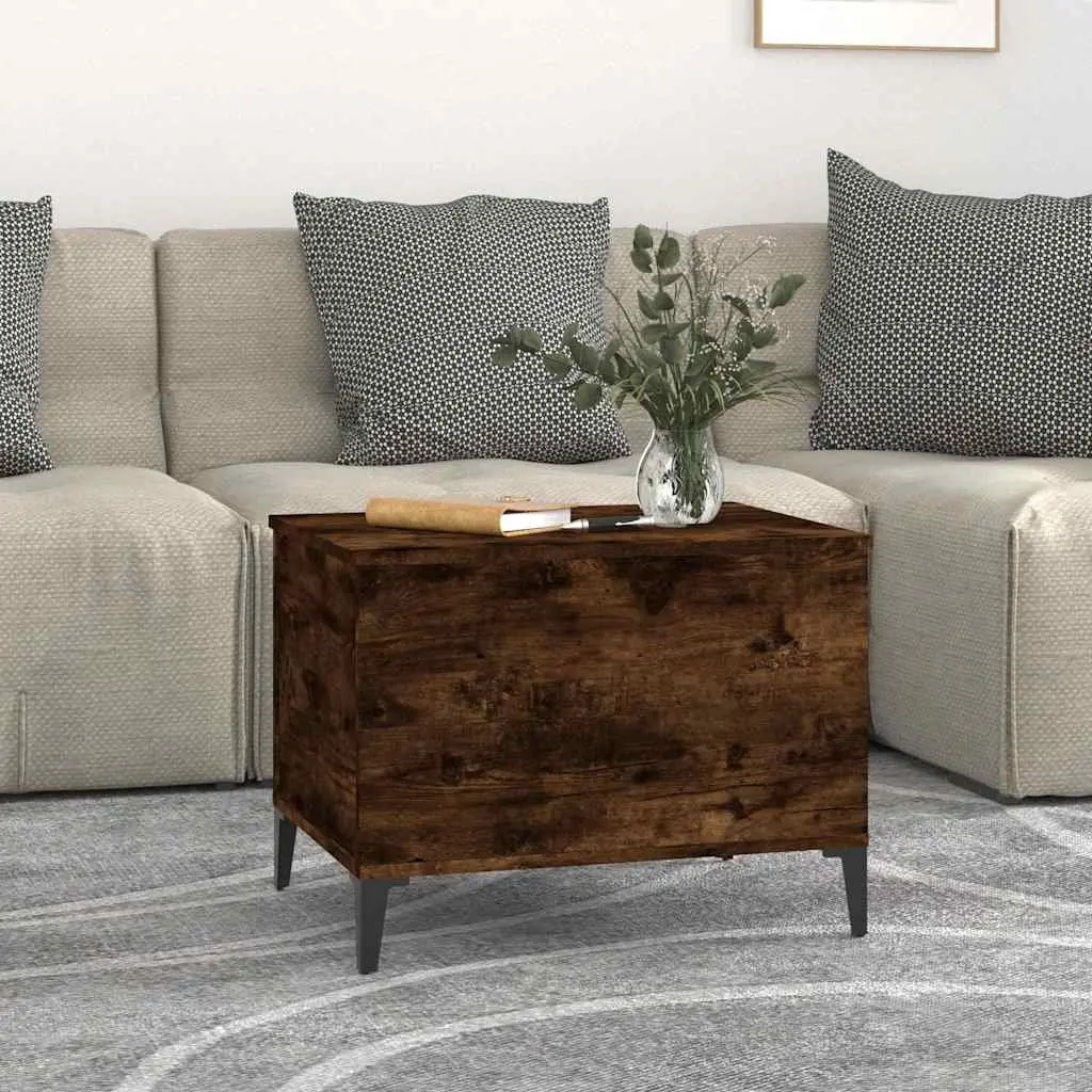 Lift-Top Coffee Table Smoked Oak Brown Engineered Wood Storage Accent Living