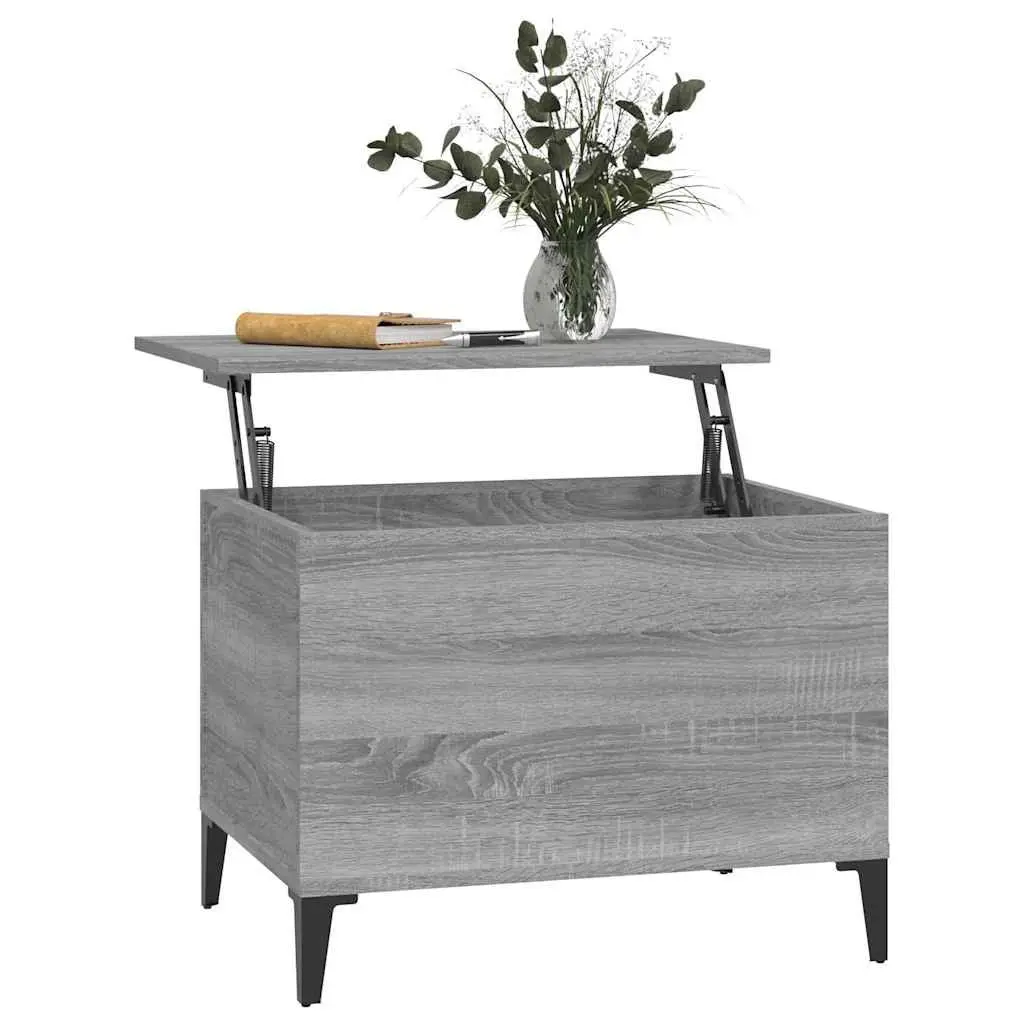 Lift-Top Coffee Table Grey Sonoma Engineered Wood Storage Compartment Furniture