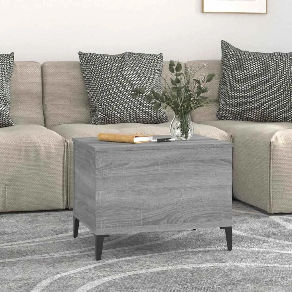 Lift-Top Coffee Table Grey Sonoma Engineered Wood Storage Compartment Furniture