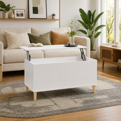 Functional Coffee Table with Lift Top and Hidden Compartment
