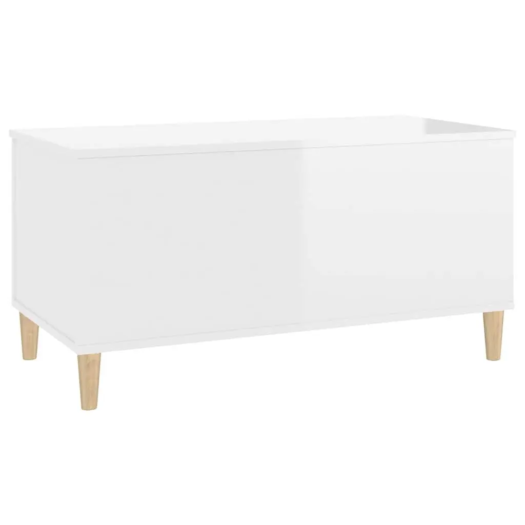 Coffee Table Engineered Wood Lift Top 90x44.5x45cm White High Gloss