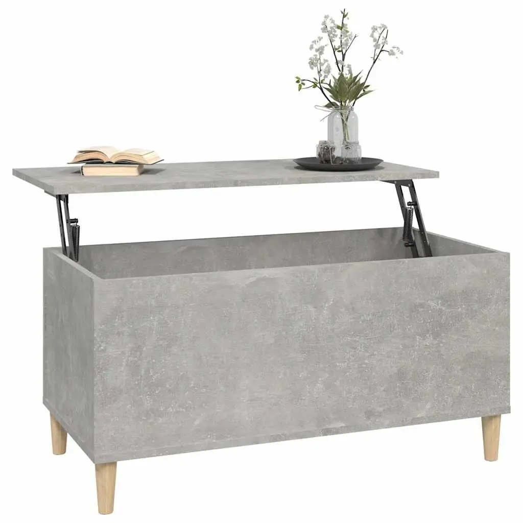 Lift Top Coffee Table Grey Engineered Wood Storage Compartment Living Room