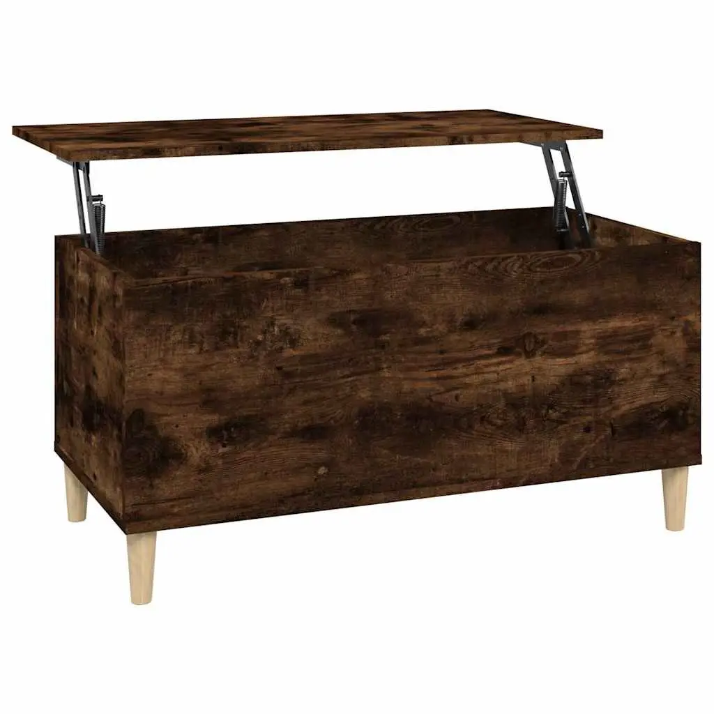 Lift Top Coffee Table Engineered Wood Smoked Oak Brown 90 x 44.5 x 45 cm