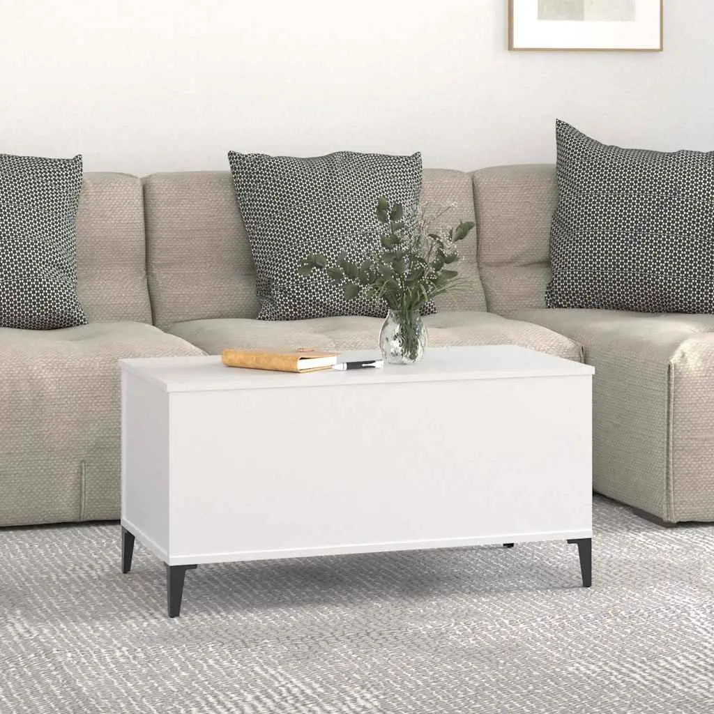 Coffee Table Lift-Top Engineered Wood White 90x44.5x45 cm Adjustable Height with Hidden Storage Compartment