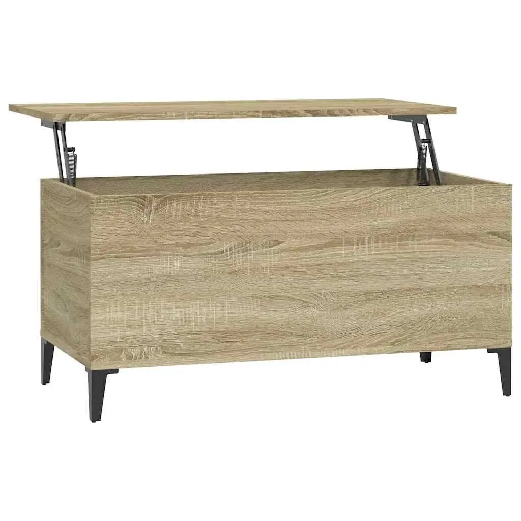 Brown Engineered Wood Coffee Table with Lift Top and Hidden Storage 90L x 44.5W x 45H cm