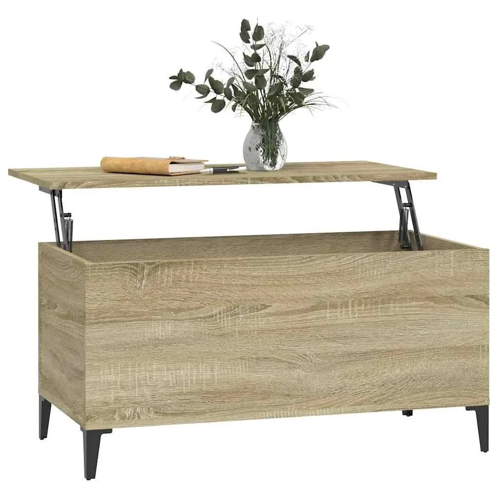 Brown Engineered Wood Coffee Table with Lift Top and Hidden Storage 90L x 44.5W x 45H cm