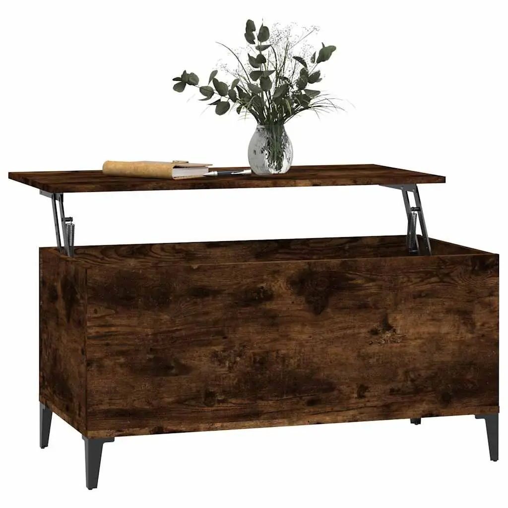 Lift-Top Coffee Table Engineered Wood Brown 90L x 44.5W x 45H cm Modern Living Room