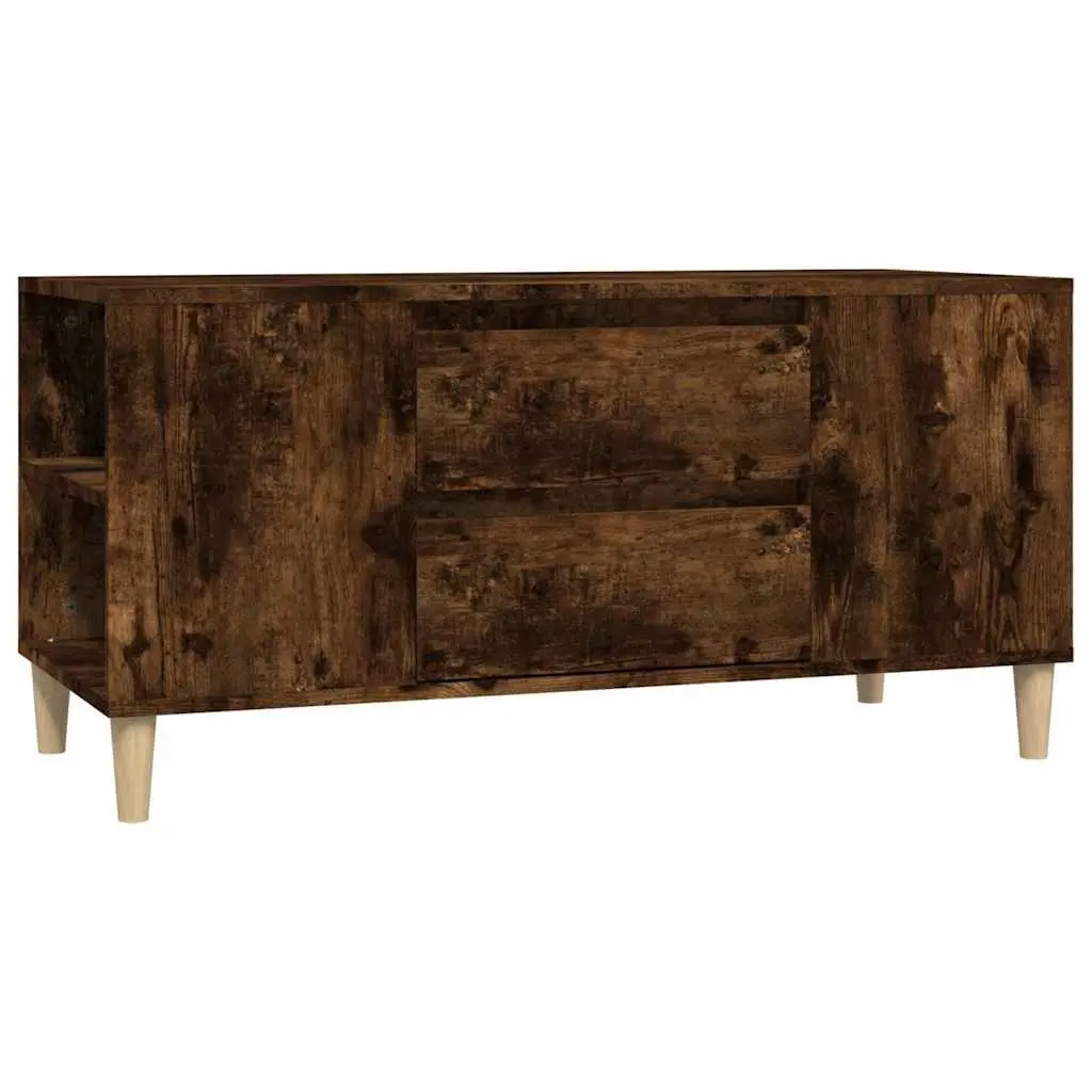 TV Cabinet Engineered Wood 102x44.5x50 cm Brown Storage Unit 4 Compartments 2 Drawers