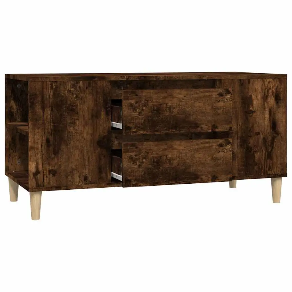 TV Cabinet Engineered Wood 102x44.5x50 cm Brown Storage Unit 4 Compartments 2 Drawers