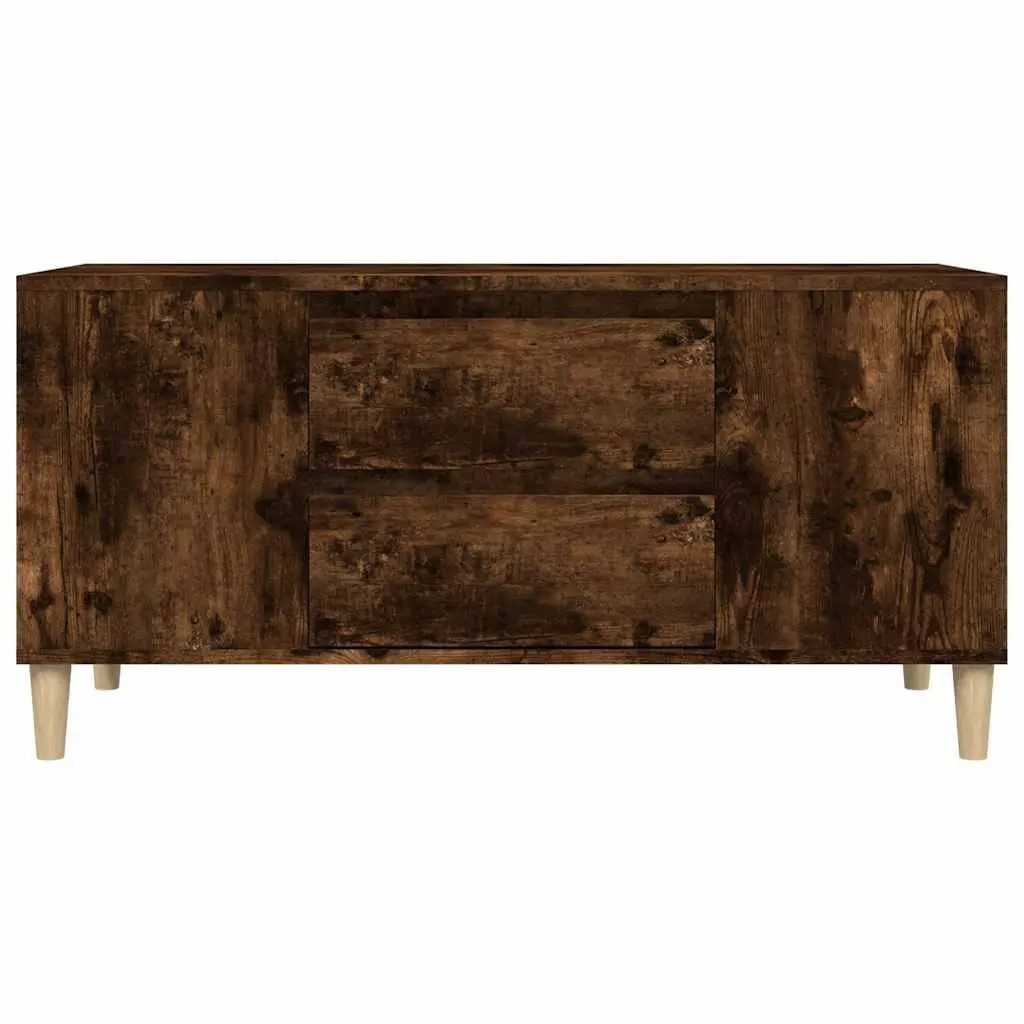 TV Cabinet Engineered Wood 102x44.5x50 cm Brown Storage Unit 4 Compartments 2 Drawers