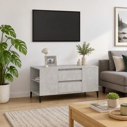 Functional Grey TV Cabinet for Your Living Room 102x44.5x50 cm