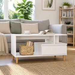 Coffee Table with Drawer and Open Storage