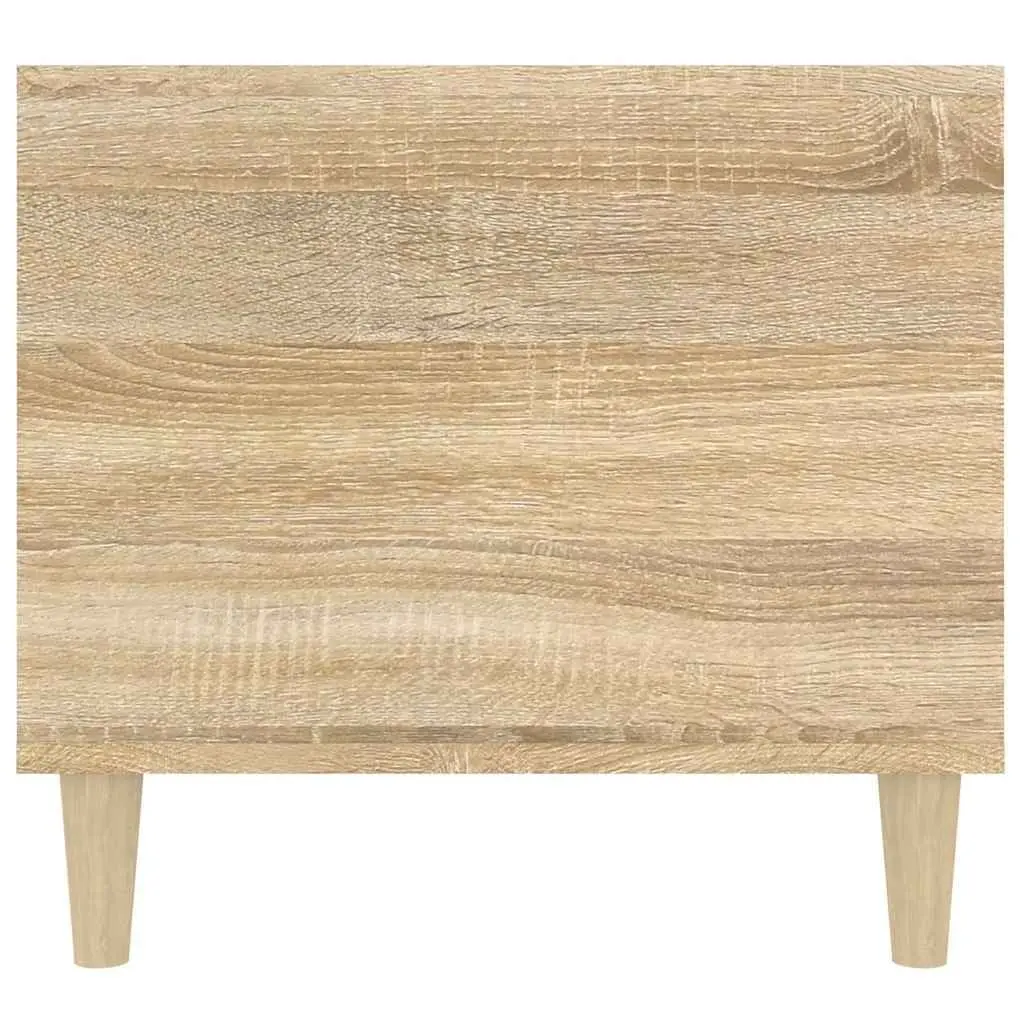 Coffee Table Engineered Wood Brown Open Shelves Storage Drawer Wooden Legs
