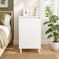 Practical White Bedside Cabinet 40x35x70cm for Organized Living