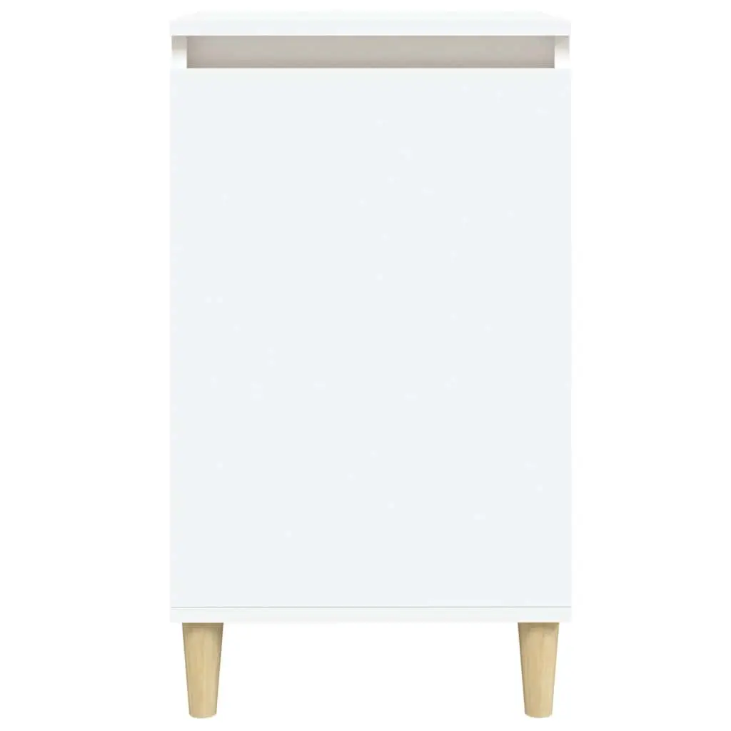 2 Piece Bedside Cabinet Engineered Wood White 40x35x70 cm Nightstand Storage