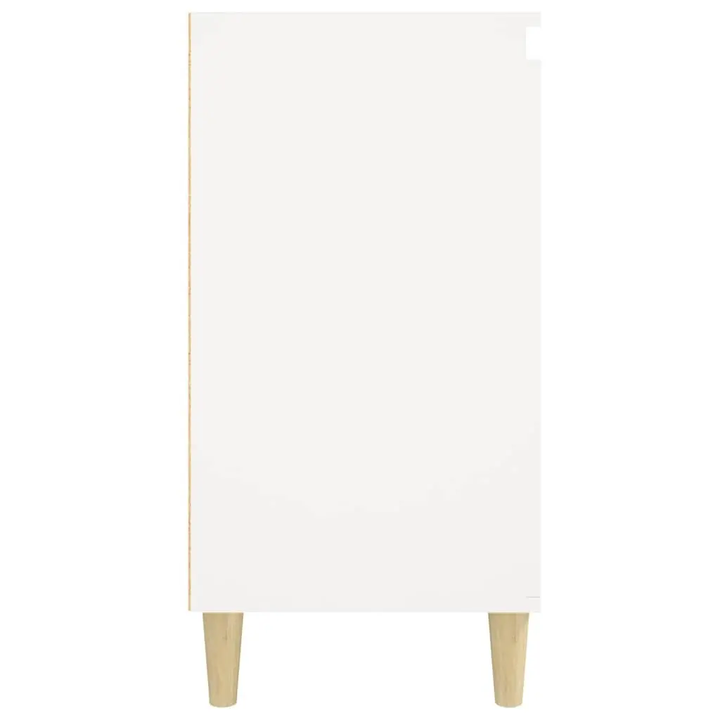 2 Piece Bedside Cabinet Engineered Wood White 40x35x70 cm Nightstand Storage