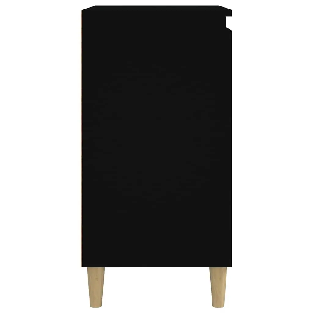 Bedside Cabinet Engineered Wood 40x35x70cm Black Nightstand Storage Table