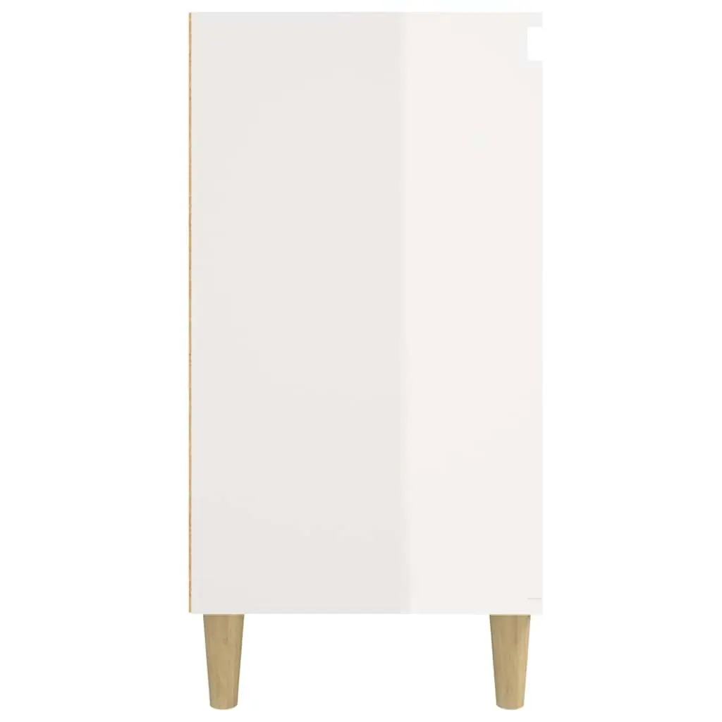 Bedside Cabinets 2 pcs White High Gloss Nightstands Bedroom Storage Side Tables