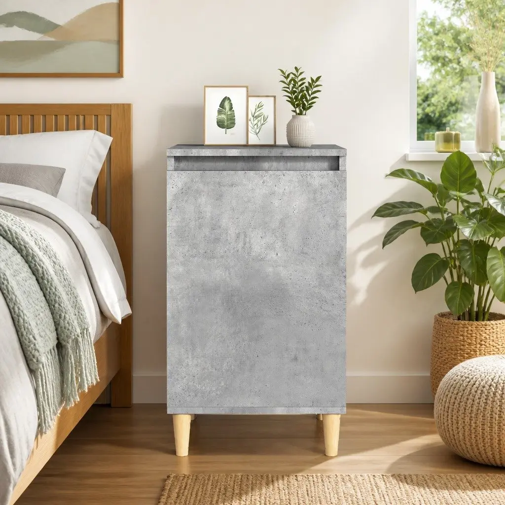 Grey Nightstand 40x35x70 cm