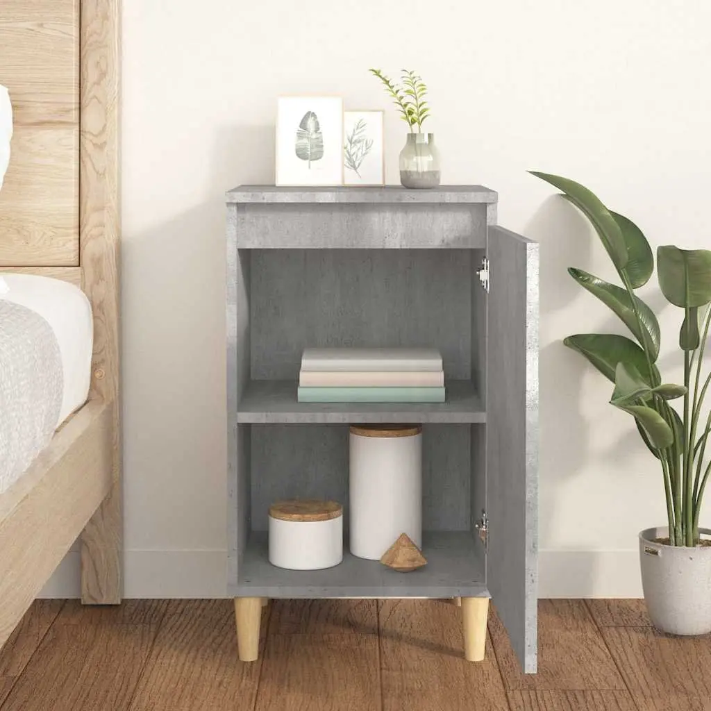 Grey Nightstand 40x35x70 cm