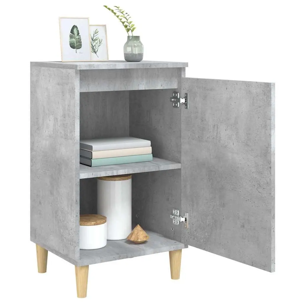 Grey Nightstand 40x35x70 cm