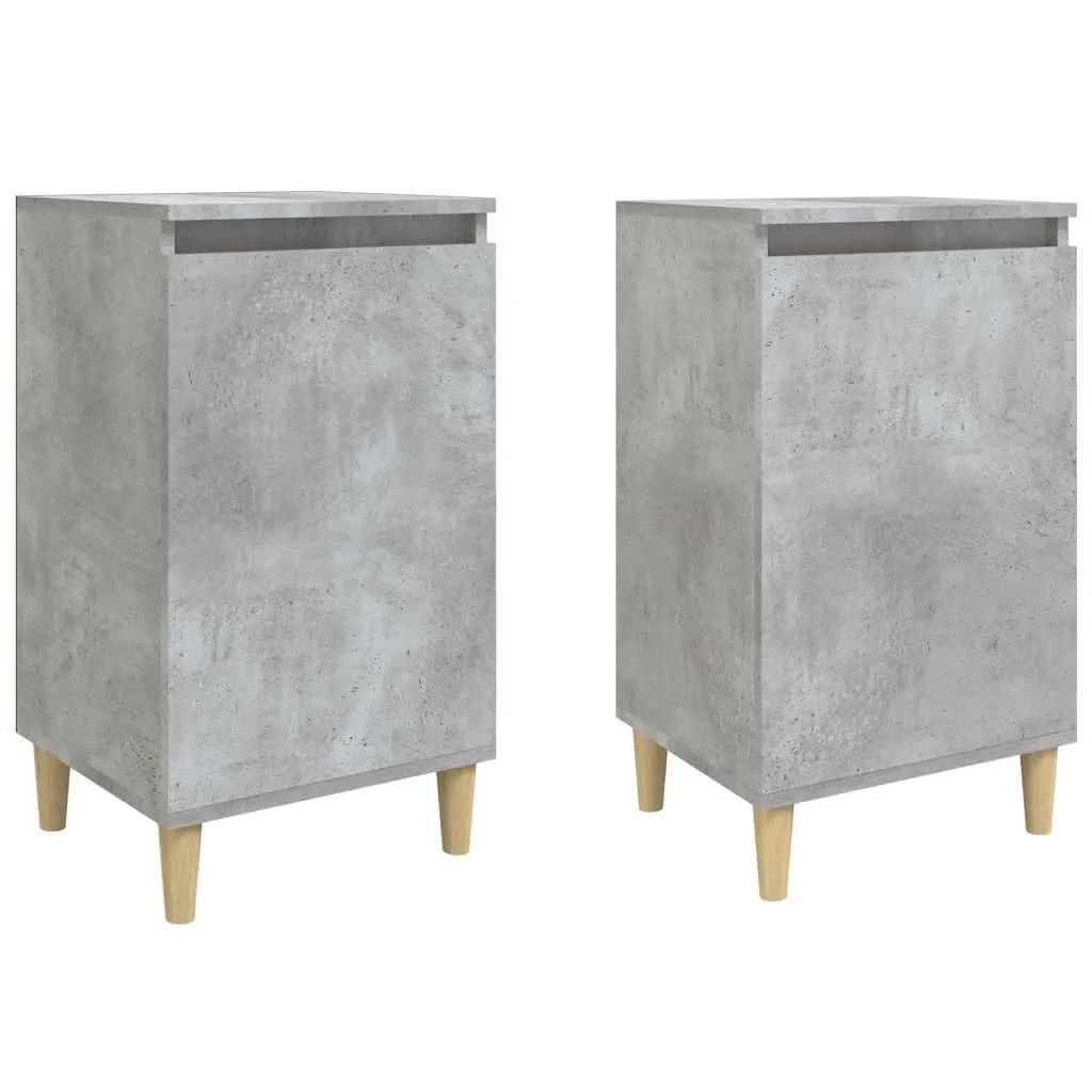 Bedside Cabinets Engineered Wood 40x35x70 cm Grey 2 Piece