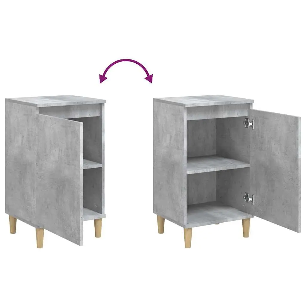 Bedside Cabinets Engineered Wood 40x35x70 cm Grey 2 Piece