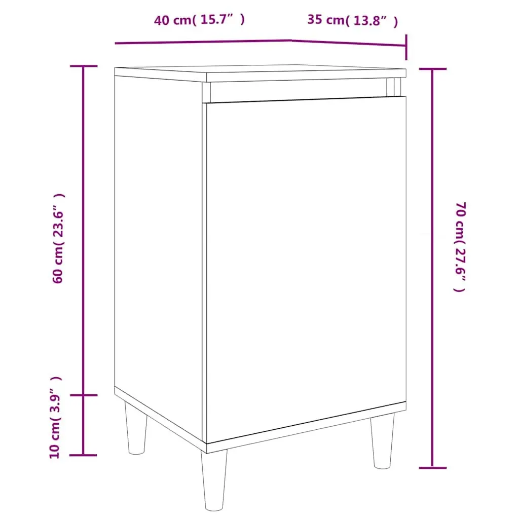 Bedside Cabinet Grey Sonoma Engineered Wood 2 Compartment Door Storage