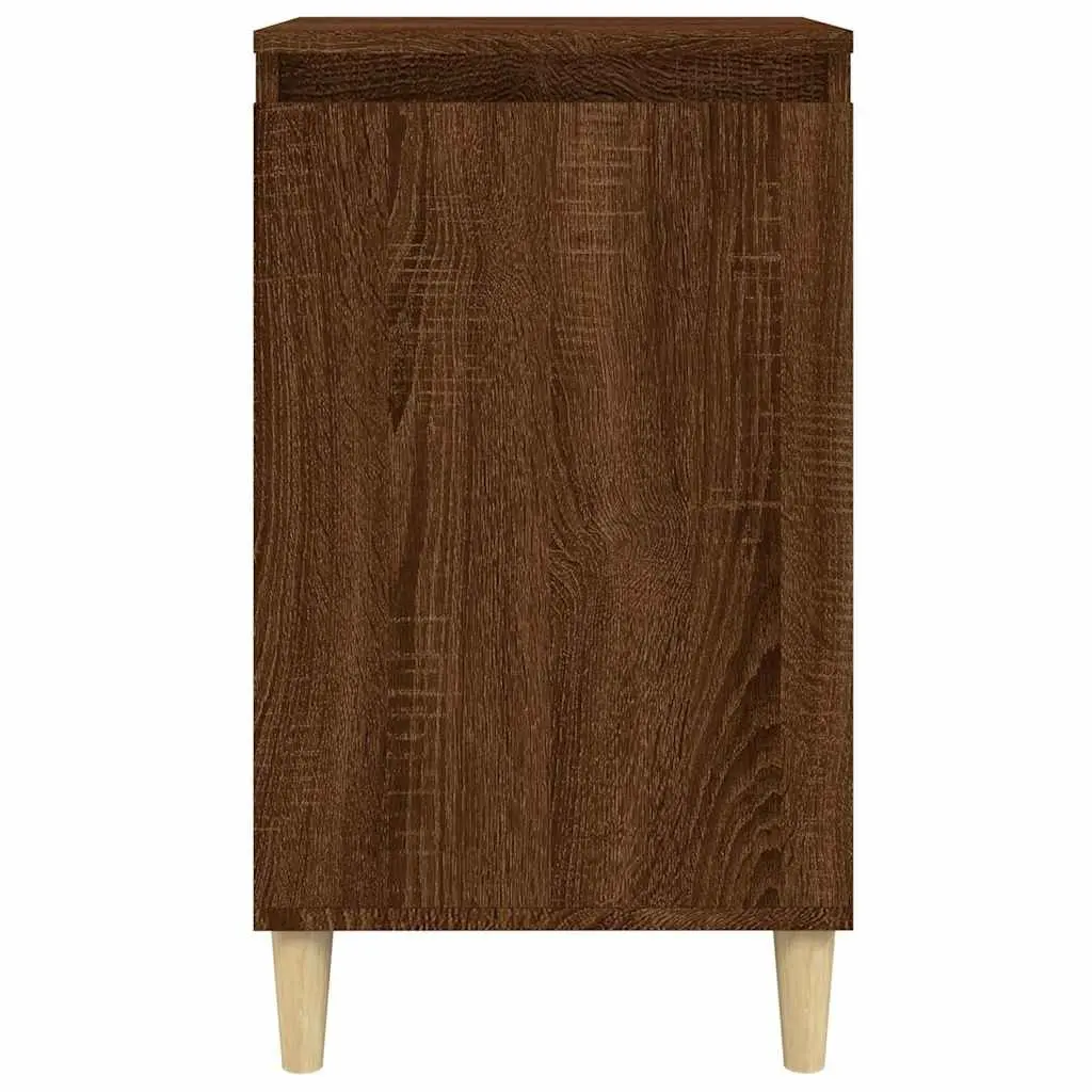 Bedside Cabinet Engineered Wood 40 x 35 x 70 cm Brown Oak 2 Compartments
