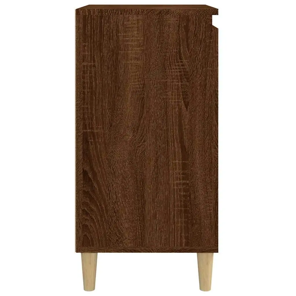 Bedside Cabinet Engineered Wood 40 x 35 x 70 cm Brown Oak 2 Compartments