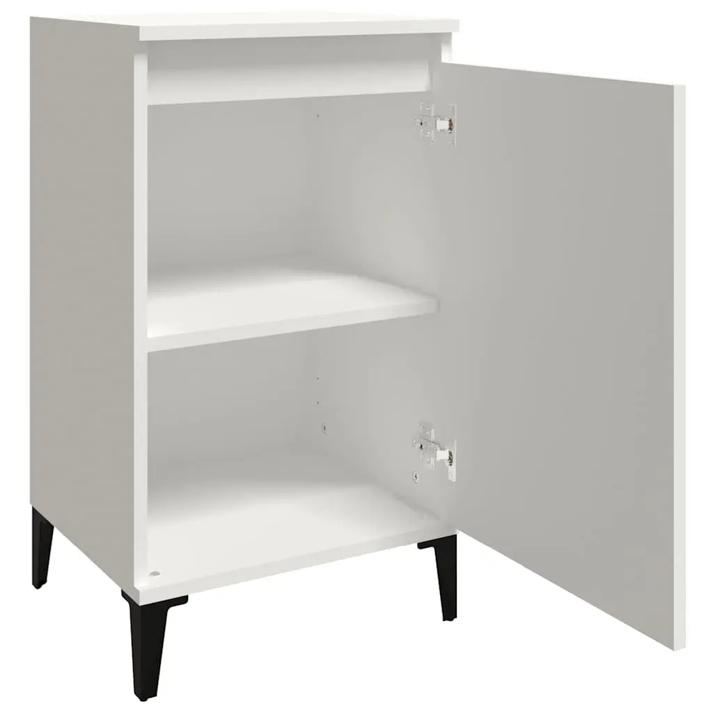 Bedside Cabinet Engineered Wood 40x35x70cm White Nightstand Side Table with Door Storage