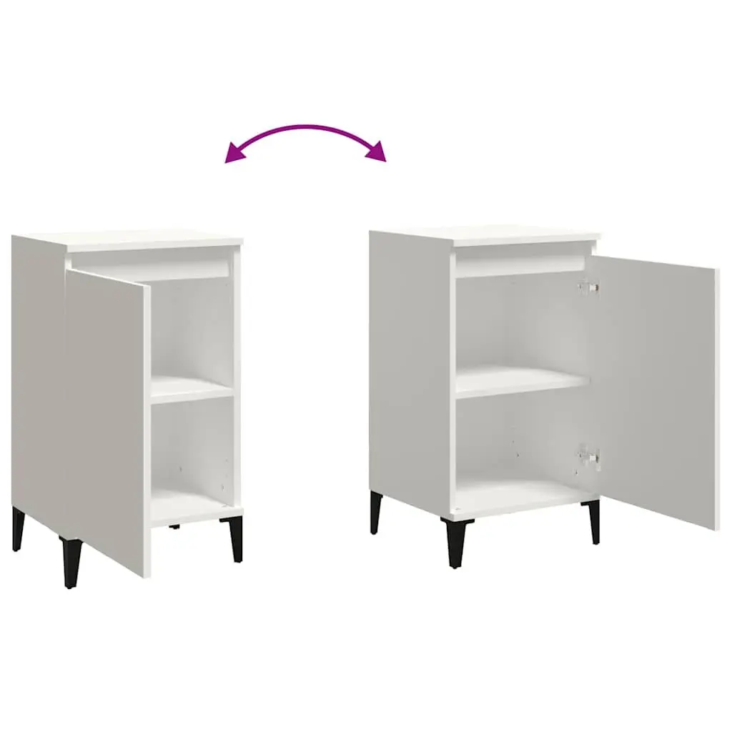 Bedside Cabinet Engineered Wood 40x35x70cm White Nightstand Side Table with Door Storage