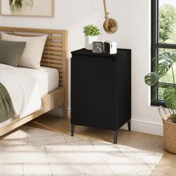 Bedside Cabinet Black 40x35x70 cm Nightstand Bedroom Storage Side Table