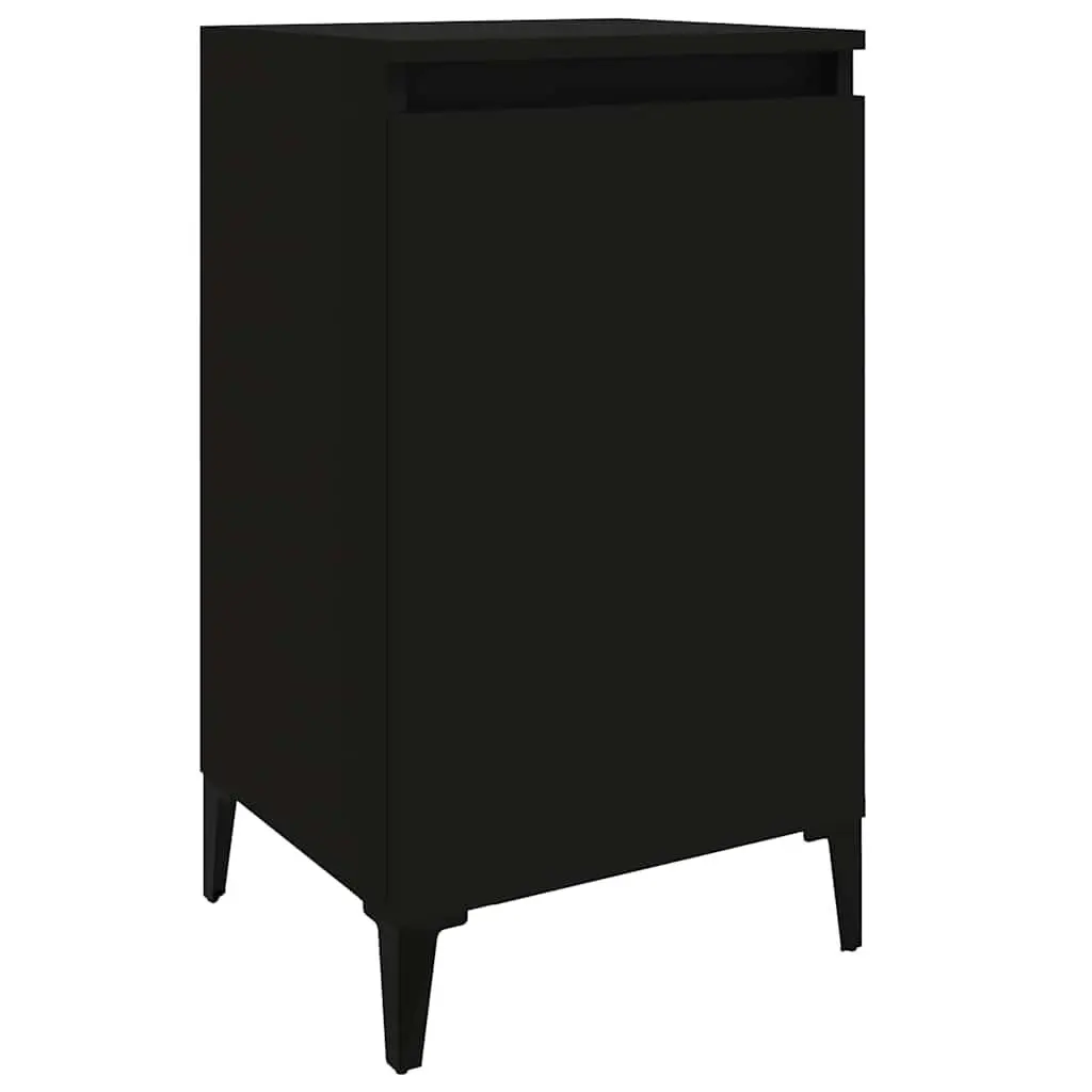 Bedside Cabinet Engineered Wood 40x35x70 cm Black Nightstand Bedroom Storage Side Table