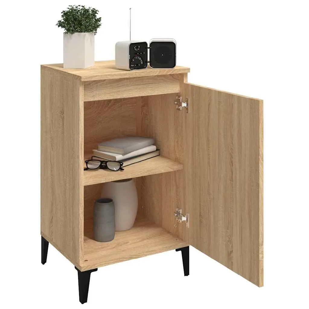 Bedside Cabinet Engineered Wood 40x35x70cm Brown 2 Piece Nightstand Storage Table