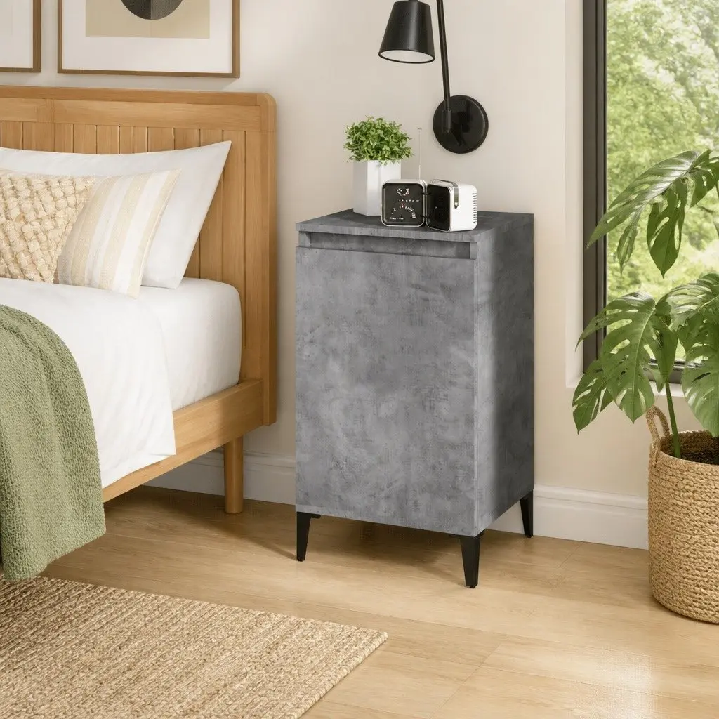Bedside Cabinet Nightstand Concrete Grey 40x35x70cm Bedroom Storage Table