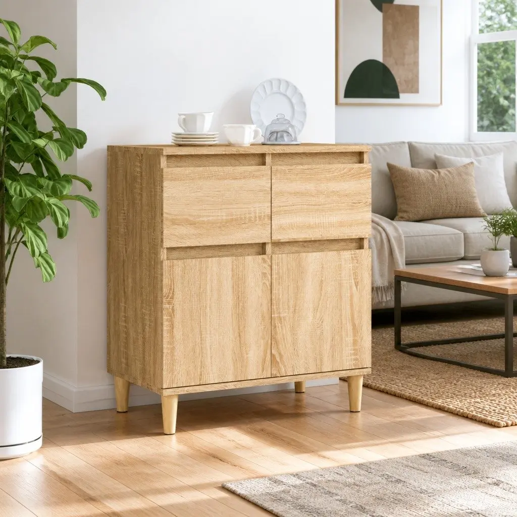 Sideboard Storage Cabinet Brown 60x35x70cm Engineered Wood Drawers Compartments
