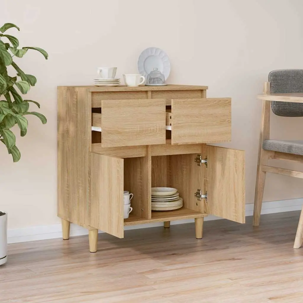 Sideboard Storage Cabinet Brown 60x35x70cm Engineered Wood Drawers Compartments