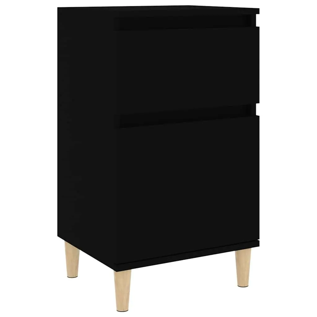 Bedside Table Engineered Wood 40x35x70cm Black