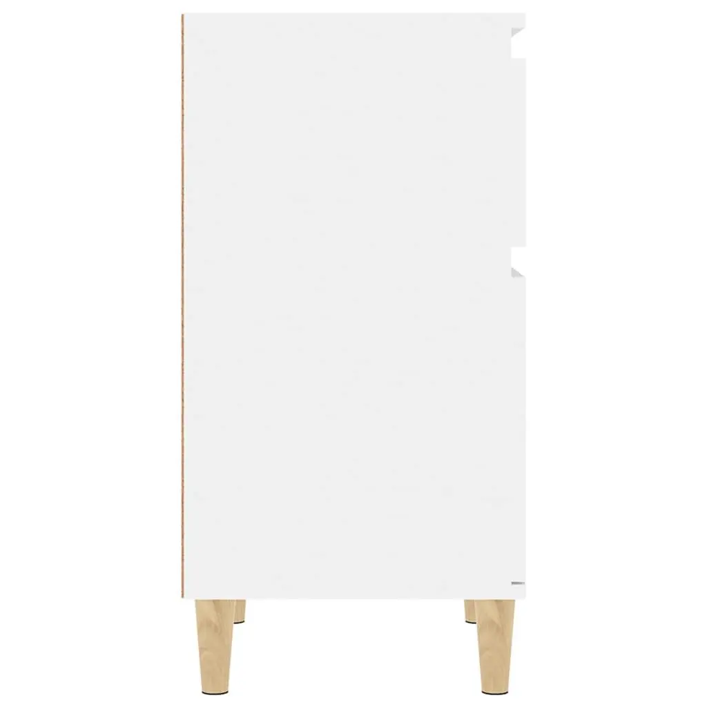 Bedside Cabinets Engineered Wood 40 x 35 x 70 cm White High Gloss 2 Piece Nightstand Storage Bedroom Furniture Set