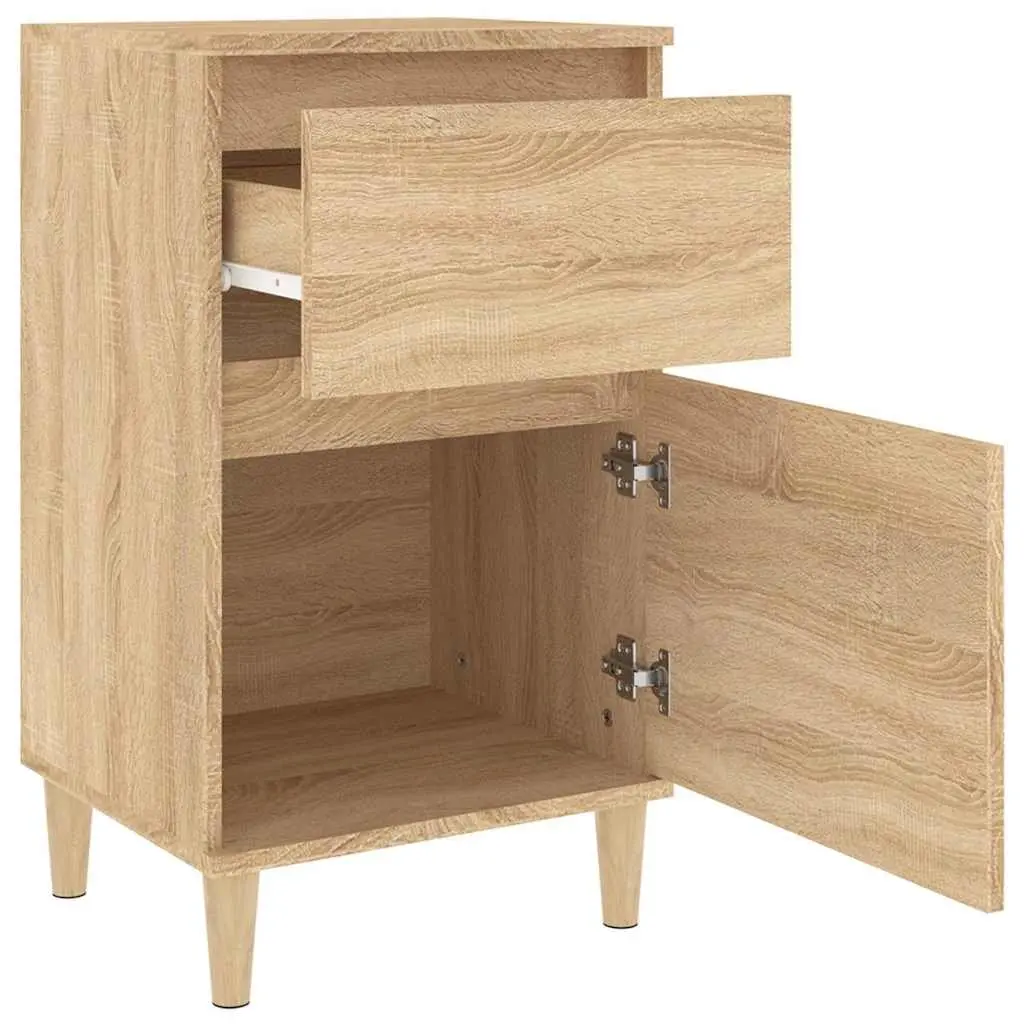 Bedside Table Cabinet Brown Storage Nightstand Bedroom Furniture Organiser