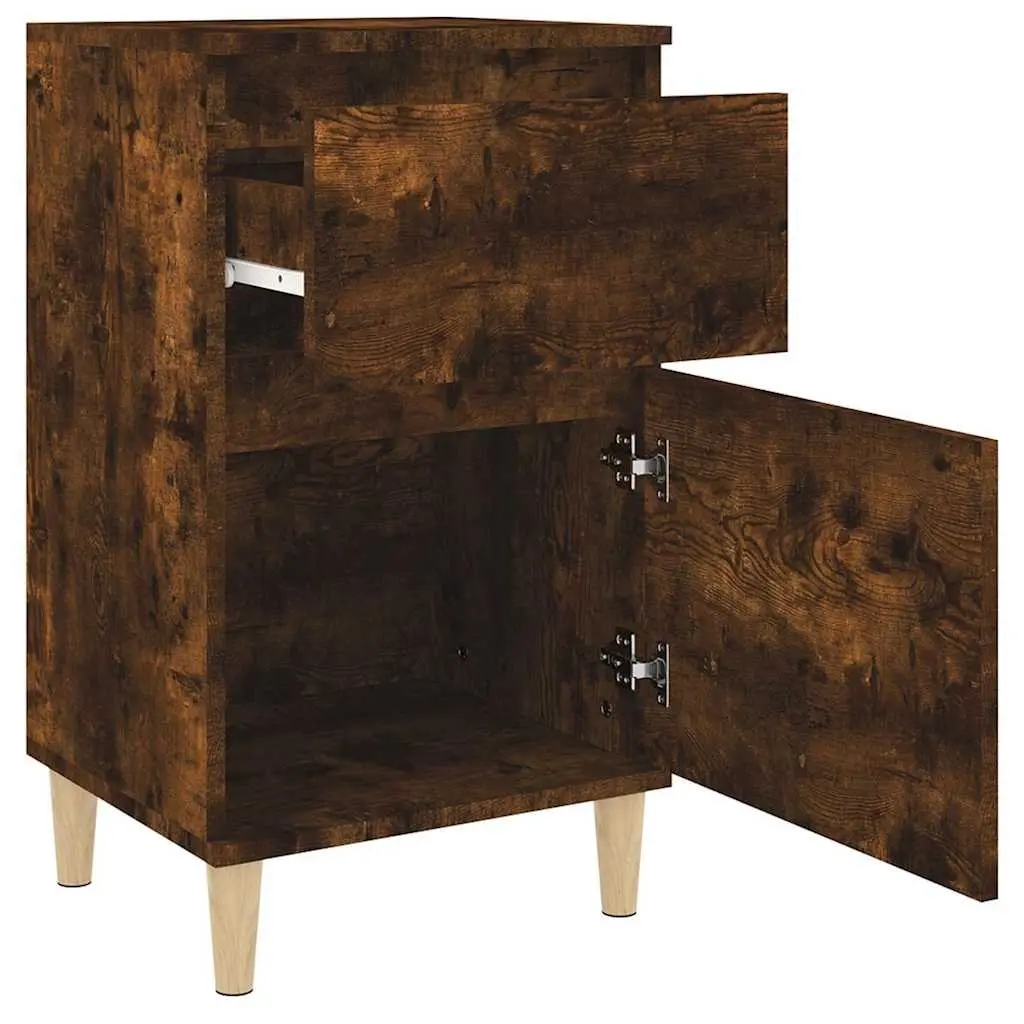 Bedside Cabinet Engineered Wood 40x35x70 cm Brown Nightstand Storage Table