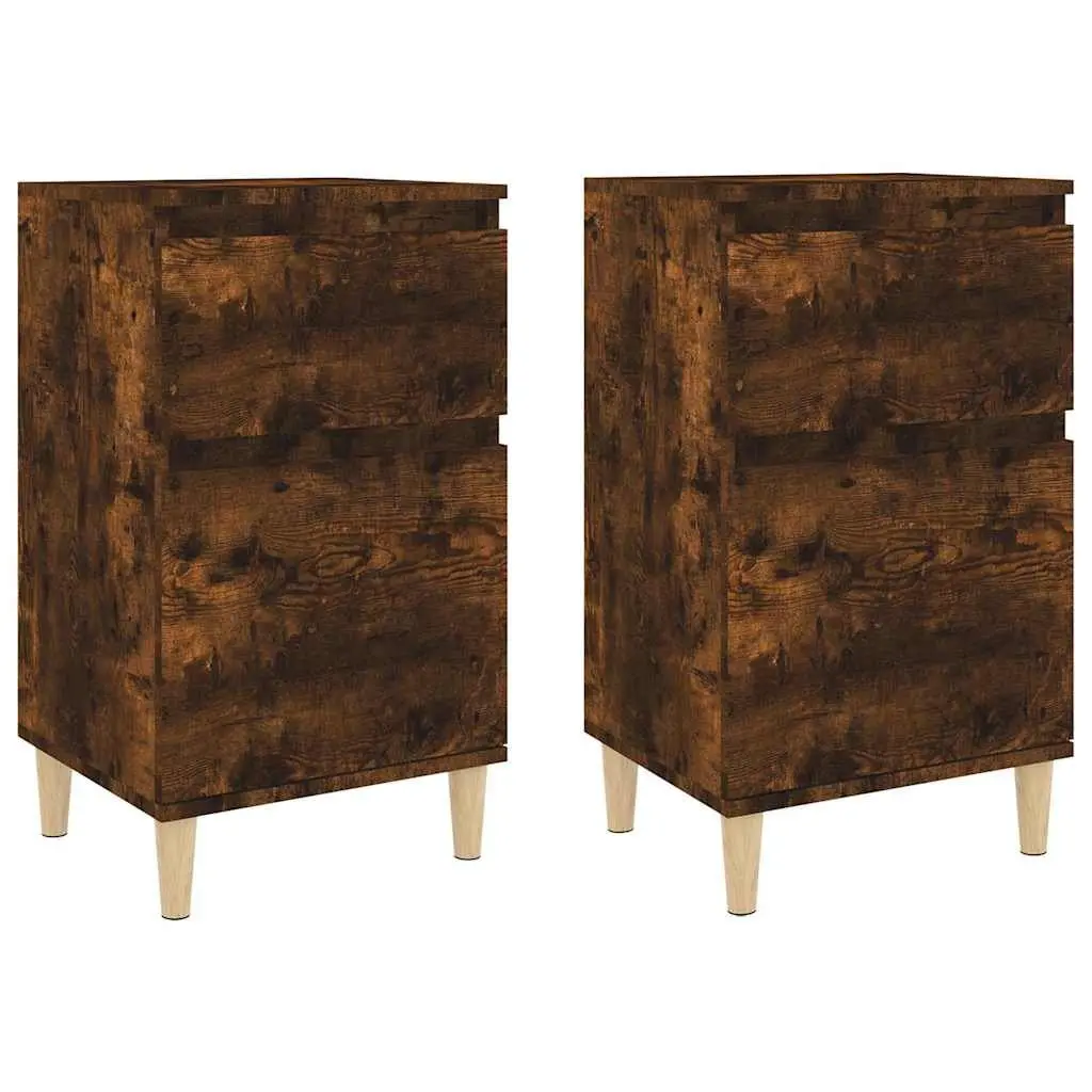 Bedside Cabinets Engineered Wood 40x35x70 cm Brown 2 pcs