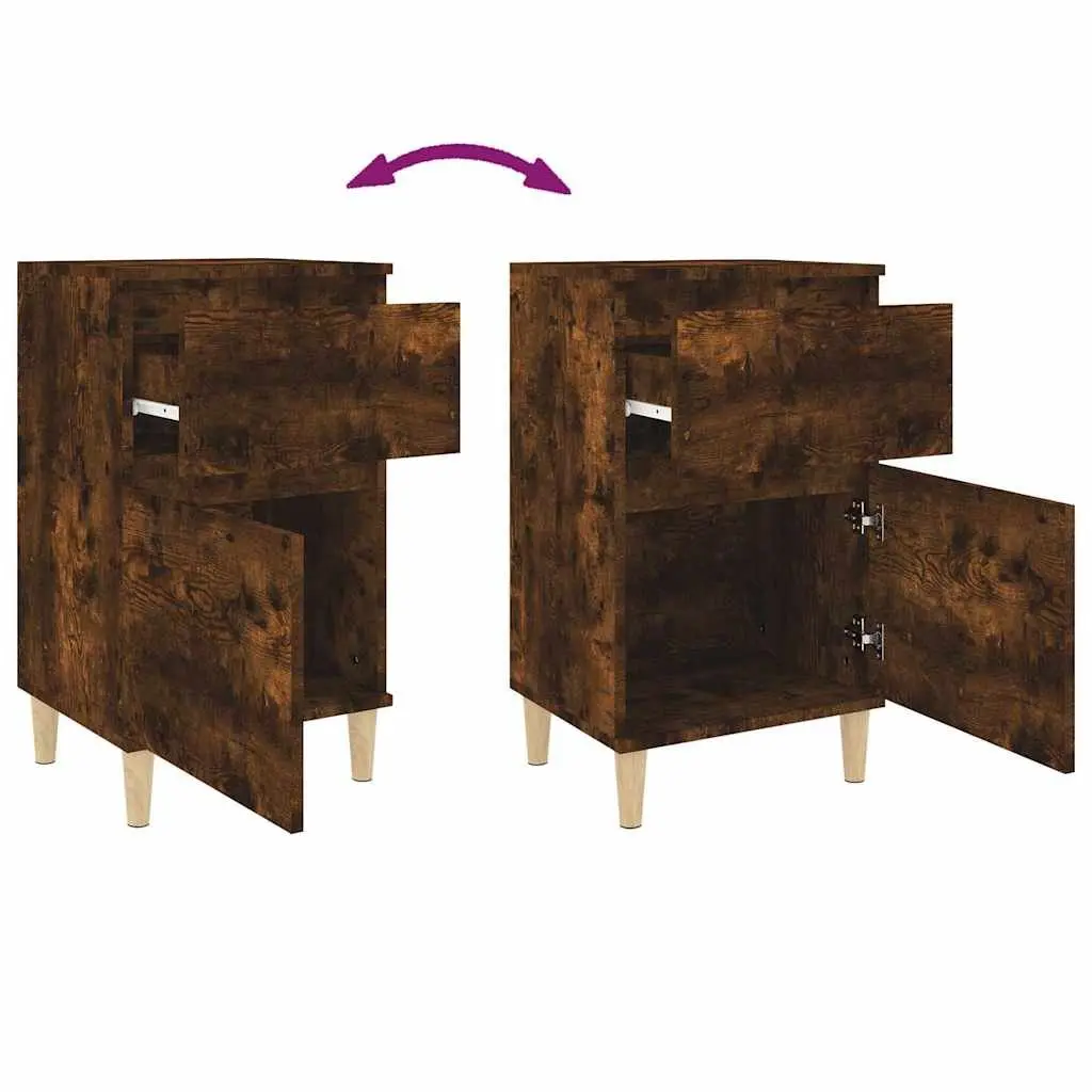 Bedside Cabinets Engineered Wood 40x35x70 cm Brown 2 pcs