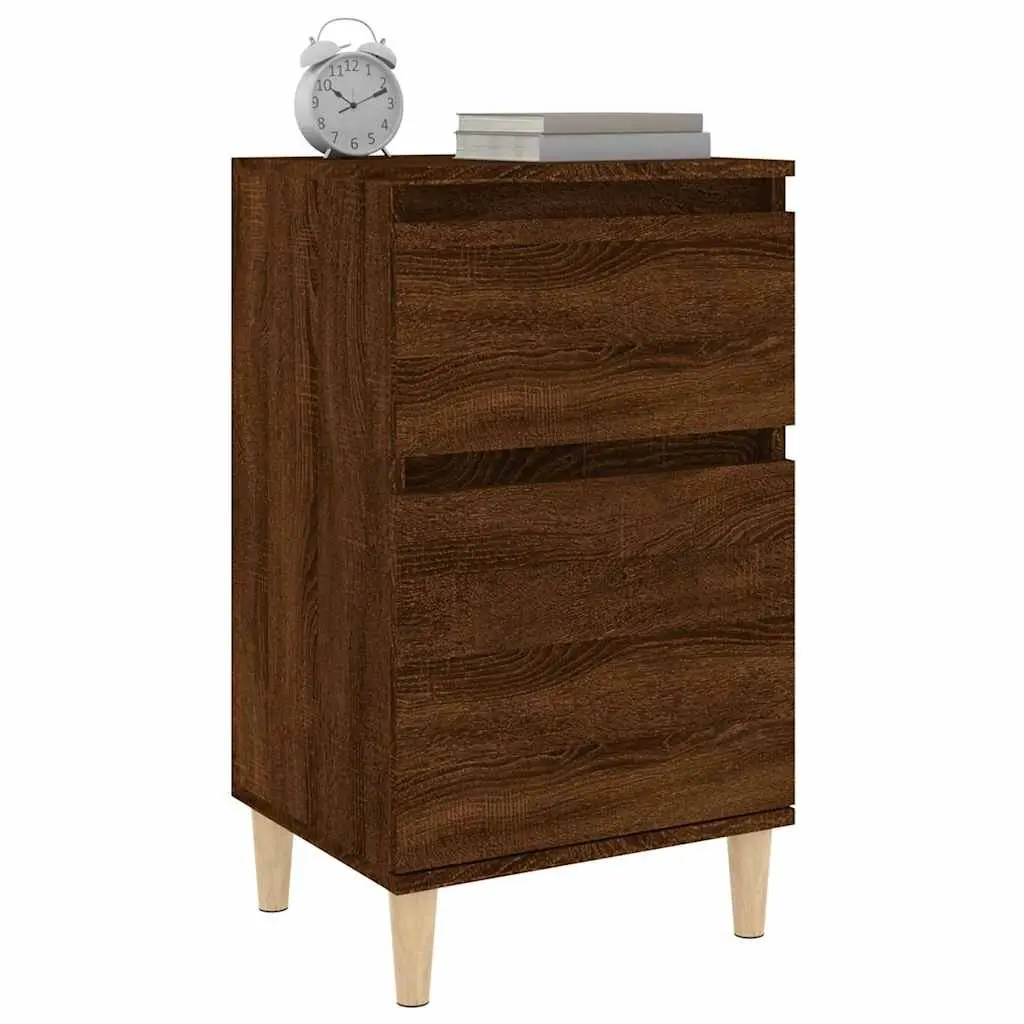 Bedside Cabinet Brown Oak Storage Nightstand Table 40x35x70cm Bedroom Furniture